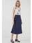 Kadın BDART Elastik A-Form Kesim Midi Etek Lacivert 4