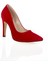 Kırmızı Süet Aynalı Stiletto Topuklu Kadın Klasik Ayakkabı 1501E 3