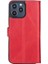 Apple iPhone 13 Pro Max Uyumlu Deri Cüzdanlı Kılıf Nar Çiçeği 3
