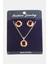 Msa-Shop Kare Zirkon Taşlı Set Kolye-Kırmızı 1
