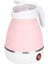 Pembe Katlanabilir Elektrikli Su Isıtıcı 600ML Seyahat ve Piknik Için 2