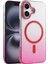 Bfs Apple iPhone 16 Glossy Magsafe Kapak - Pembe 1