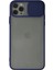 Bfs iPhone 11 Pro Max Kılıf Palm Buzlu Kamera Sürgülü Silikon - Lacivert 1