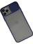 Bfs iPhone 11 Pro Max Kılıf Palm Buzlu Kamera Sürgülü Silikon - Lacivert 2