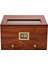 Sedir Ağacı Def Olu Camlı Çekmeceli Humidor Puro Kutusu RC56-D3 1
