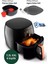 7,3 Litre Airfryer ve Fritöz Seti, Pişirme ve Izgara Ustası, Siyah 1