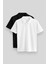 Standart Fit Basic Polo Yaka 2li Paket Siyah-Beyaz Erkek T-Shirt - 87748 1