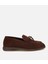 01AYH313260A480 KADIN Süet Deri Kahverengi Gold Aksesuarlı Klasik Loafer 1