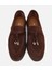 01AYH313260A480 KADIN Süet Deri Kahverengi Gold Aksesuarlı Klasik Loafer 6