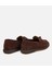 01AYH313260A480 KADIN Süet Deri Kahverengi Gold Aksesuarlı Klasik Loafer 4