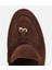 01AYH313260A480 KADIN Süet Deri Kahverengi Gold Aksesuarlı Klasik Loafer 5