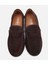 01AYH311580A480 KADIN Süet Deri Kahverengi Yumuşak Dokulu Klasik Loafer 6