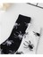 Unisex 4 Çift Halloween Örümcek ve Yarasa Desenli Cadılar Bayramı Temalı Soket Çorap 5