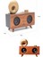 Bluetooth Nostalji Speaker Radyo Gramofon Ahşap Renk Vintage 5