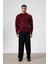 Oversize Yumuşak Dokulu Bisiklet Yaka Kazak Bordo 4