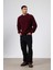 Bisiklet Yaka Oversize Triko Kazak Bordo 2