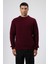 Bisiklet Yaka Oversize Triko Kazak Bordo 3