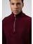 Fermuarlı Örme Triko Kazak Bordo 4