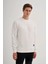Bisiklet Yaka Ekru Erkek Sweatshirt 51930 2