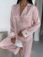 Pudra Pembe Saten Uzun Pijama Takımı 2