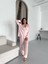 Pudra Pembe Saten Uzun Pijama Takımı 4