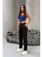 Kadın Yüksek Bel Havuç Model Beli Lastikli Dar Paça Pantolon 4