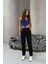 Kadın Yüksek Bel Havuç Model Beli Lastikli Dar Paça Pantolon 7