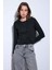 Siyah Kruvaze Kapama Kadın Triko Hırka 1
