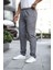 Erkek Bel Lastikli Düz Paça Jogger Füme Pantolon 2