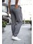 Erkek Bel Lastikli Düz Paça Jogger Füme Pantolon 3