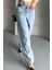 Baggy Kar Yıkama Buz Mavi Jeans Pantolon D2007 2