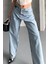 Baggy Kar Yıkama Buz Mavi Jeans Pantolon D2007 5