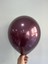 Aynalı Parlak Krom Bordo (Burgundy) Renk Balon 12 Inç 30CM Balon 8 Adet 1