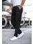 Erkek Bel Lastikli Düz Paça Jogger Siyah Pantolon 1