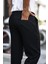 Erkek Bel Lastikli Düz Paça Jogger Siyah Pantolon 3