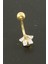 Sepetim Yıldız Zirkon Taşlı Çelik Piercing 1 Adet-Gümüş Rengi 1