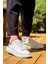 ZRN-X500 Bağcıklı Casual Günlük Erkek Sneaker Beyaz Gümüş 1