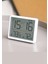 Dijital Duvar Saati Termometre Sıcaklık ve Nem Ölçer Masa Saati Alarm LCD Ekran Duvara Takılır Beyaz 2