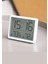 Dijital Duvar Saati Termometre Sıcaklık ve Nem Ölçer Masa Saati Alarm LCD Ekran Duvara Takılır Beyaz 2