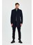 Erkek Slim Fit Lacivert Kaşe Kaban 1