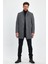 Erkek Slim Fit Kapalı Gri Kaşe Kaban 1