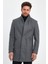 Erkek Slim Fit Kapalı Gri Kaşe Kaban 3
