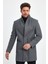Erkek Slim Fit Kapalı Gri Kaşe Kaban 4