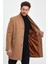 Erkek Slim Fit Kahverengi Kaşe Kaban 4
