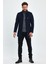 Erkek Slim Fit Lacivert Kaşe Kaban 1
