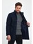 Erkek Slim Fit Lacivert Kaşe Kaban 2