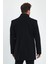 Erkek Slim Fit Siyah Kaşe Kaban 7