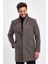 Erkek Slim Fit Şal Yaka Vizon Kaşe Kaban 7