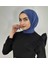 Çıtçıtlı Pratik Hazır Hijab Eşarp Indigo 1