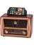 ® Büyük Boy Telefon Tutma Saplı Retro Ahşap Tasarım Bluetooth Hoparlörlü Radyo – Fm/am Destekli, Şarjlı ve Taşınabilir Radyo NS-8077 1